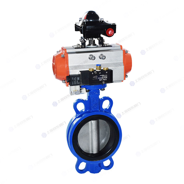 Pneumatic rubber lined butterfly valve