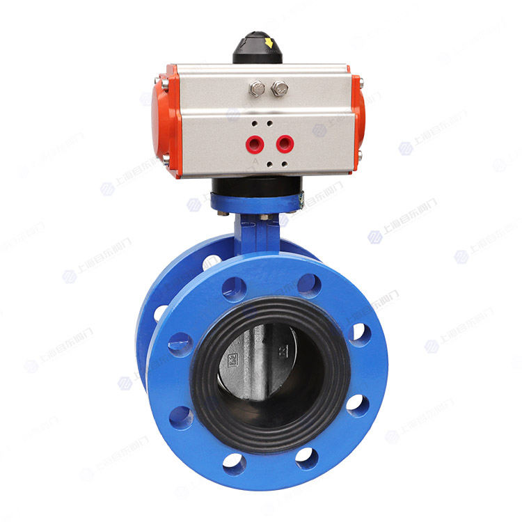 Pneumatic flanged butterfly valve